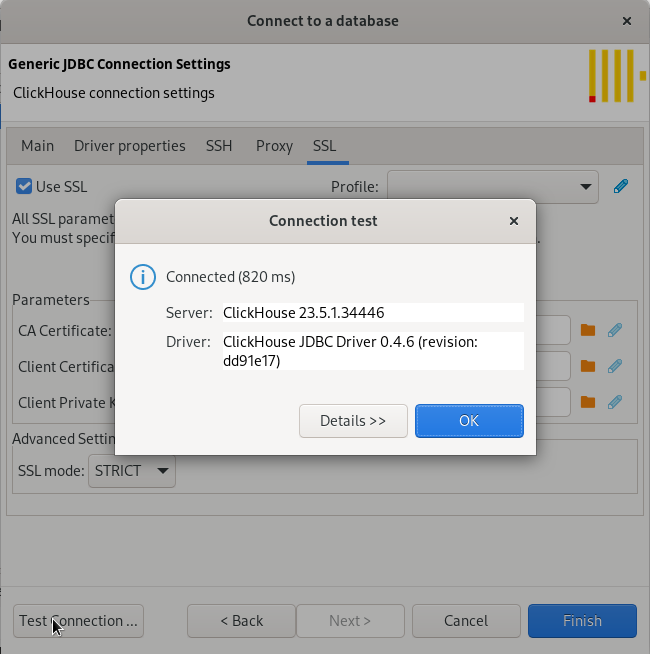 Протестировать подключение